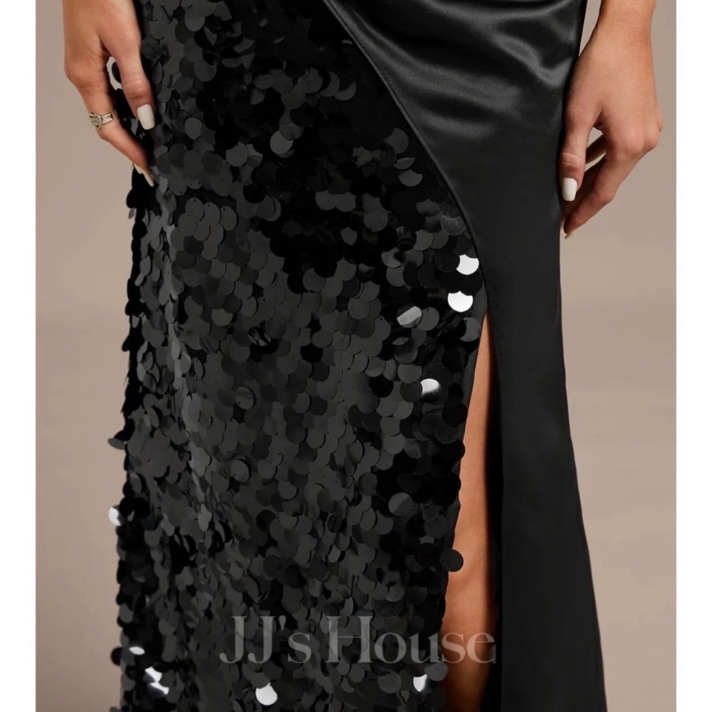 JJs House One Shoulder Black Sequin Dress - Picture 4 of 5